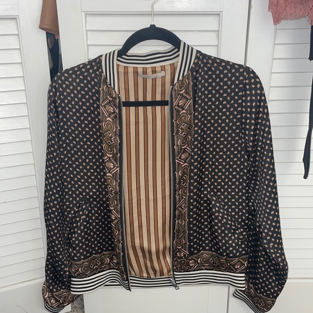Reversible Scotch & Soda Bomber Zip Up Jacket